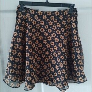 Urban Outfitters Black and Tan Sheer Floral Skirt Size XS NWOT